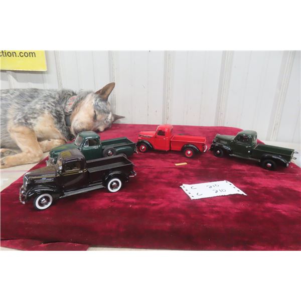 4 Danbury 1/24 Scale Pickup Trucks, Die Cast