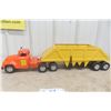 Image 1 : Tonka State Highway Department Belly Dump Trailer and Truck, Pressed Steel, 1960s, 28"