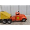 Image 8 : Tonka State Highway Department Belly Dump Trailer and Truck, Pressed Steel, 1960s, 28"
