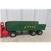 Image 7 : Tonka Semi Truck and Steel Crane Trailer 1950s Pressed Steel 23"