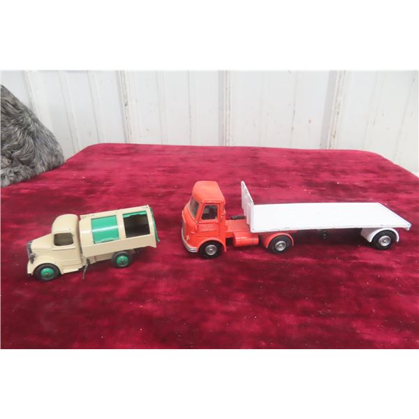 Dinky Truck 1/43 915 Flat Deck Trailer 1933 and 250 Bedford Refuse Wagon 1954–64