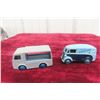 Image 1 : 2 Dinky 1/43 465 Morris Van 1957–59 and 30V Electric Dairy Van 1949