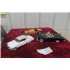 Image 1 : 3 1/18 Scale Die-Cast Cars: Cadillac Eldorado, Ford Thunderbird, 1934 Bugatti, and 1 Car Needing Re