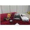 Image 5 : 3 1/18 Scale Die-Cast Cars: Cadillac Eldorado, Ford Thunderbird, 1934 Bugatti, and 1 Car Needing Re