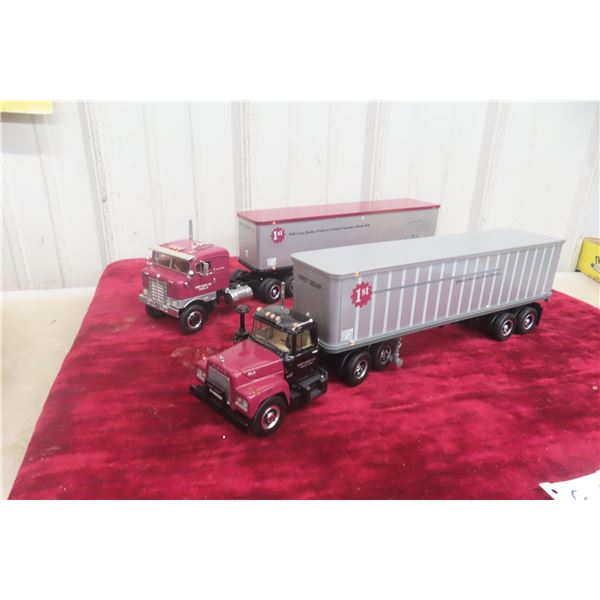 2 First Gear 1/34 Scale Die-Cast Semi Trucks and Trailers