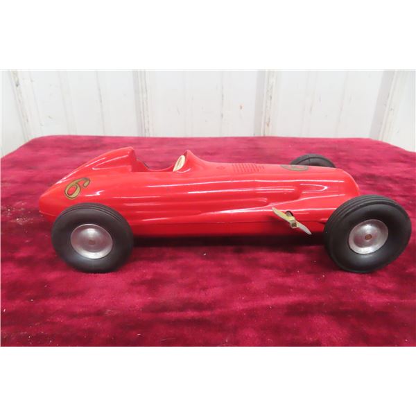 Rite Spot Plastic Wind-Up Race Car, 1950s, 9" Long