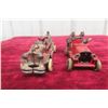 Image 4 : 2 Cast Fire Trucks: Hubley 1920s/30s (5" Long) and Jon Ill Co Pre War (3 1/2" Long)