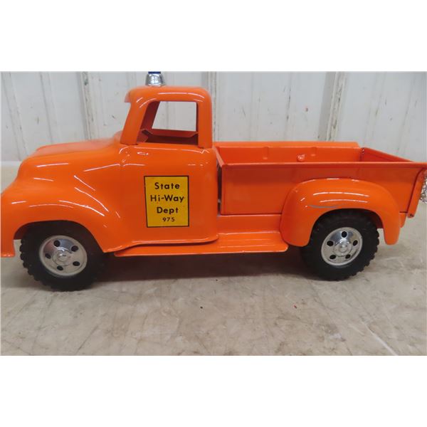 Tonka State Hi-Way Department Pickup Truck, 1956, Pressed Steel, Professionally Restored, 11 1/2" L