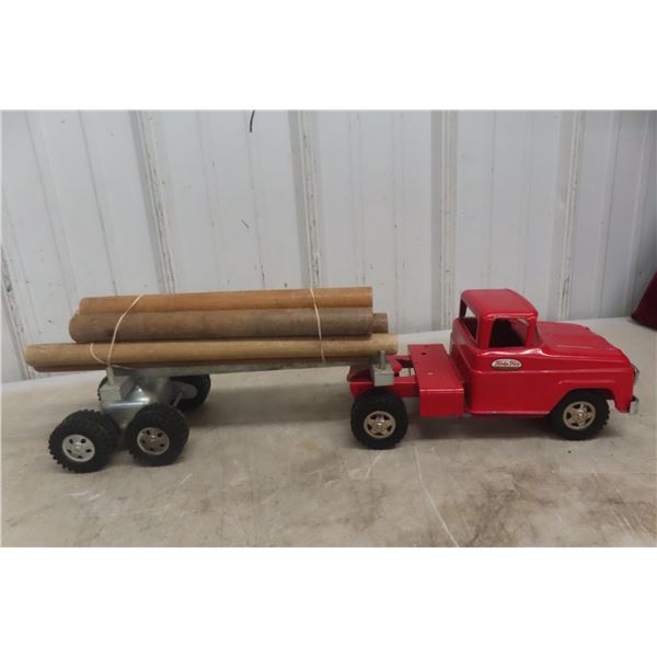 Tonka Pressed Steel Log Truck, 1950s–60s, 24" Long