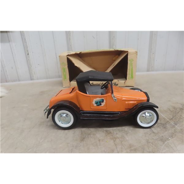 Ny-Lint Model T Roadster Toy, Pressed Steel, 1960s–70s, 10" Long, with Box