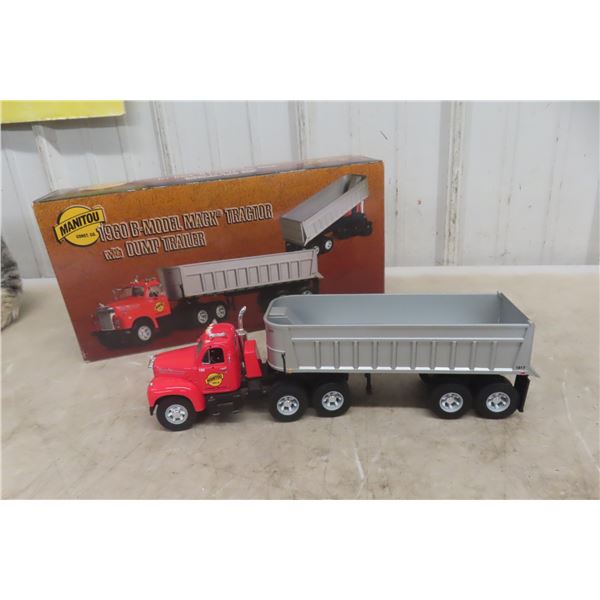 First Gear Manitou 1960 Mack B Truck and Trailer, 1/34 Scale Die-Cast, 2000 National Toy Truck Show