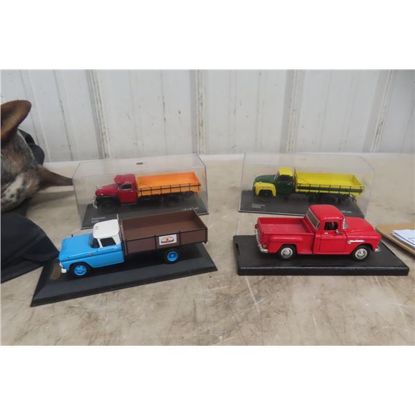 4 1/43 Scale Die-Cast: 1949 Chevy 6400 Flatbed (White Box, 10 of 1000), 1958 Chevy C6500 Truck (Whi