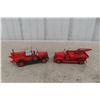 Image 1 : Two TEKNO Tinplate Die Cast Cab and Tow Truck 1930s to 1950s 6 1/2" Long