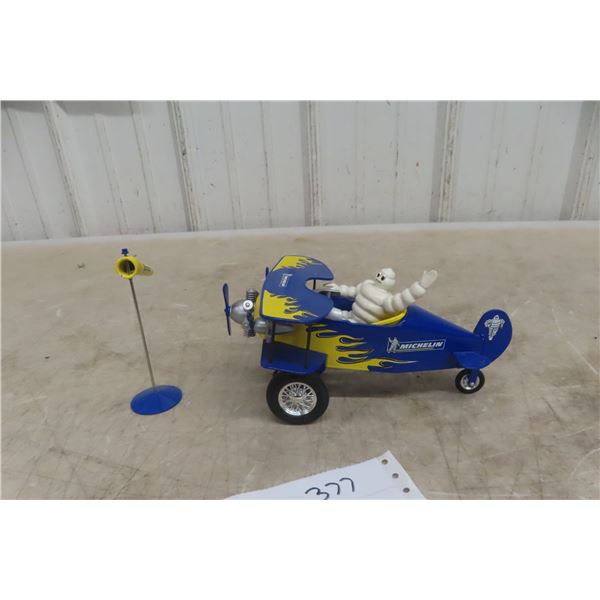 Michelin Man Bibendum and Die Cast Michelin Plane 8" Long