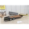 Image 1 : Die Cast Heavy Equipment Trailer 24" Long With Flat Deck For Truck 12" Long With Load of Pipe Plast