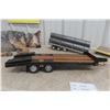 Image 2 : Die Cast Heavy Equipment Trailer 24" Long With Flat Deck For Truck 12" Long With Load of Pipe Plast