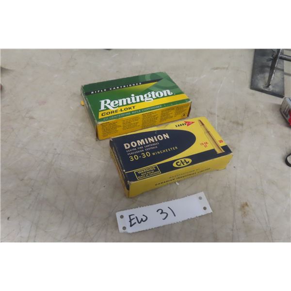 Peterson Rem .270 Win Ammunition 20 Rounds and CIL .30-30 Win Ammunition 11 Rounds (31 Rounds Total