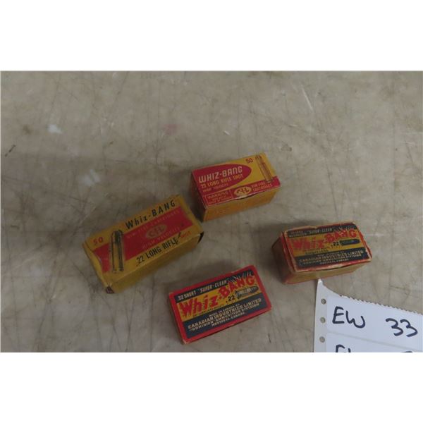 Vintage Whiz Bang .22 Caliber Ammunition, Approximately 100 Rounds
