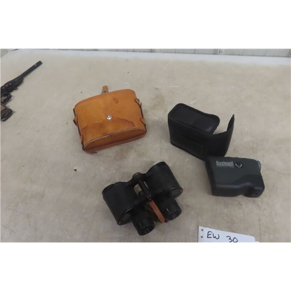Bushnell Yardage Pro and Churchill 6x30 Binoculars, Both with Cases