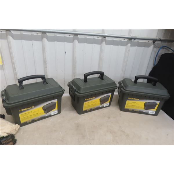 3 Magnum .50 Caliber Ammo Cans, 13 3/4" x 7 1/2" x 9"