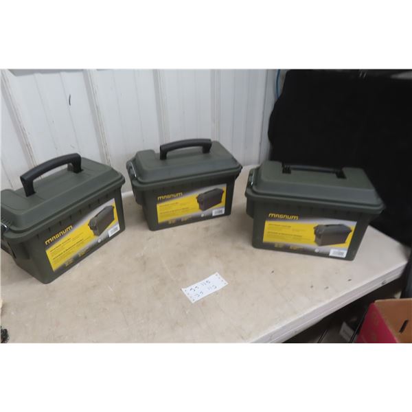 3 Magnum .50 Caliber Ammo Cans, 13 3/4" x 7 1/2" x 9"