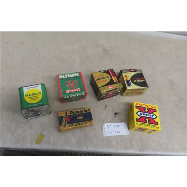 Herco Smokeless Shotgun Powder and Empty Ammo Box