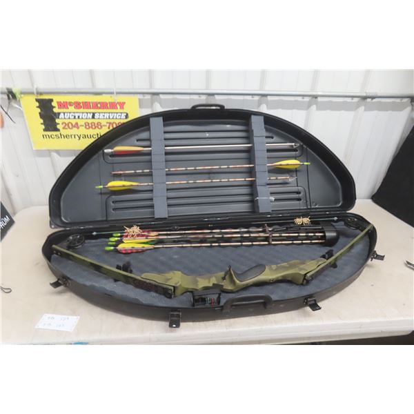 Phaser Carbon Compound Bow, 6 Arrows, and Case, New or Near New