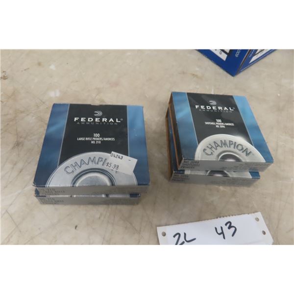 400 Federal Primers (200 Large Rifle, 200 Shotshell)