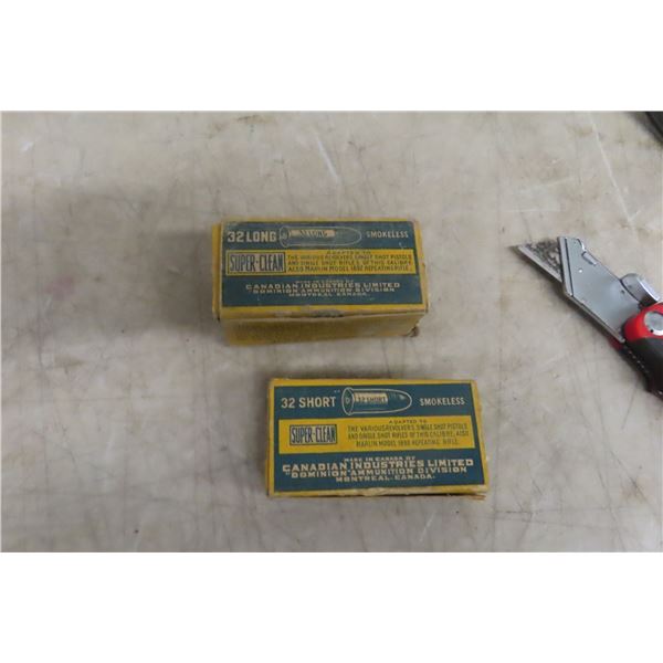 CIL Vintage Ammunition: 50 Rounds .32 Long, 50 Rounds .32 Short; 45 Rounds .303 British Surplus Amm