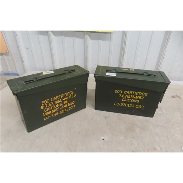Military Metal Ammunition Cases — 2 Cases