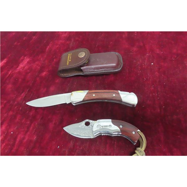 Buck Model 600 Folding Knife 7½" and Kubay Folding Knife 4½" — Buck With Sheath