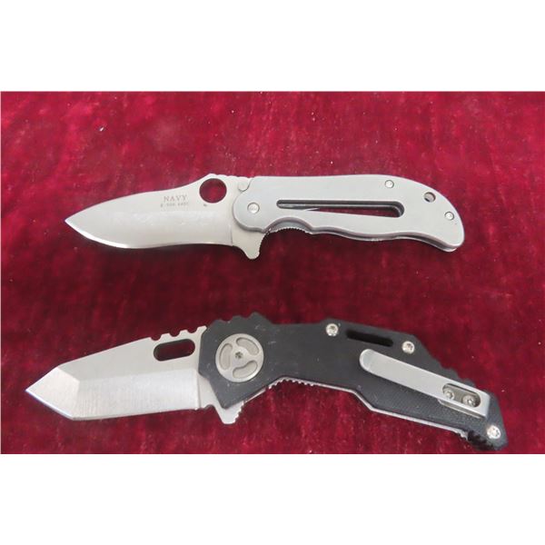 Navy K5064 Folding Knife 7" and Q Trit 375 Folding Knife — 204/300 Limited Edition