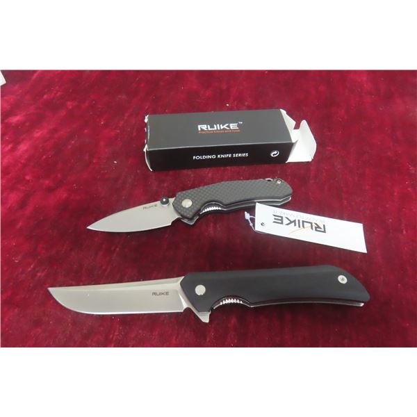 Ruike P121-B Folding Knife 8½" and Ruike P671-CB Folding Knife 6½" — With Box