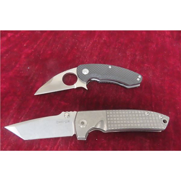 George Folding Knife 8" and Brous Blades Folding Knife 6½"