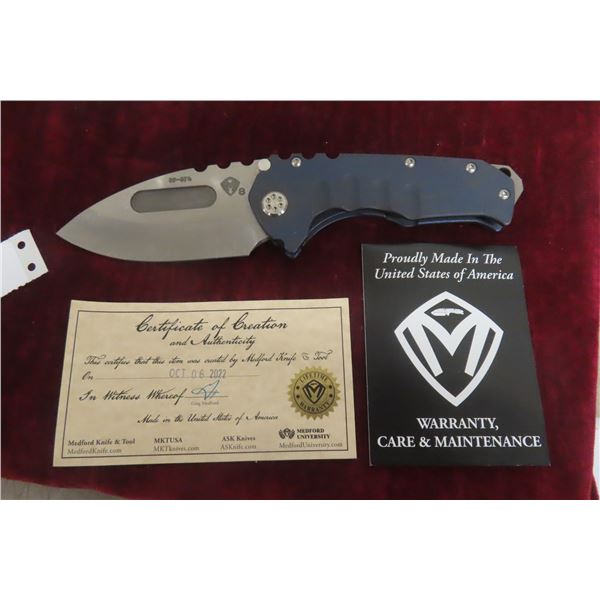 Medford Knife + Tool A-8 Folding Knife 9" — Certificate of Authenticity — Lifetime Warranty