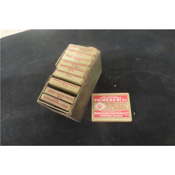 10 Packages Dominion Cartridges, Winchester No. 1½ Primers – 1000× Unboxed