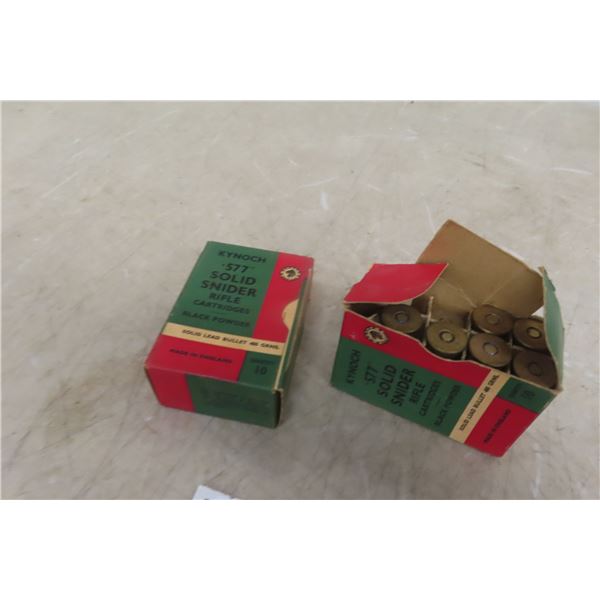 Kynoch .577 Ammo – 16 Rounds and 2 Extra Brass Cases for Snider Rifle