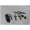 Image 1 : Throwing Knives Set of 3 with Sheath – 2 Singles and 2 Rubber Throwing Stars