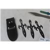 Image 2 : Throwing Knives Set of 3 with Sheath – 2 Singles and 2 Rubber Throwing Stars