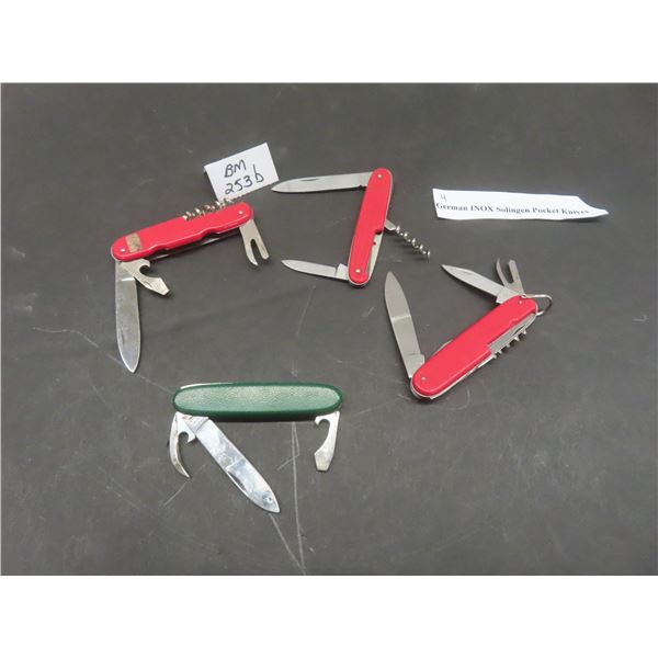 4 German INOX Solingen Pocket Knives