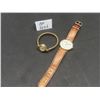 Image 1 : 2 Women's Watches: 1 Timex Peach, 1 Vintage Wind-Up (1960s)