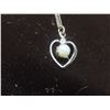 Image 4 : Silver Chain and Pendant, 18" with Small Heart and Pearl, 2.9g