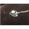 Image 5 : Silver Chain and Pendant, 18" with Small Heart and Pearl, 2.9g