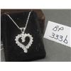 Image 1 : Sterling Silver 18" Chain with 21 Stones Around a Heart, 14.7g
