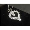 Image 5 : Sterling Silver 18" Chain with 21 Stones Around a Heart, 14.7g