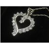 Image 6 : Sterling Silver 18" Chain with 21 Stones Around a Heart, 14.7g