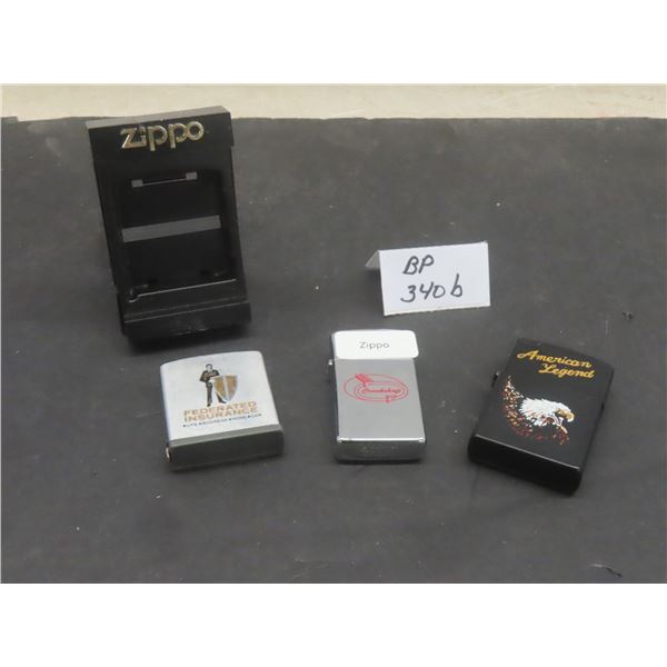 2 Lighters (1 New Old Stock Zippo, 1 Roman) and 1 Zippo Tape Measure in a Case