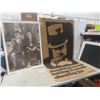 Image 1 : Laurel and Hardy Picture 36" x 26" and W.C. Fields on Wicker Style Roll-Up Picture 66" x 35"