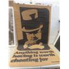 Image 4 : Laurel and Hardy Picture 36" x 26" and W.C. Fields on Wicker Style Roll-Up Picture 66" x 35"