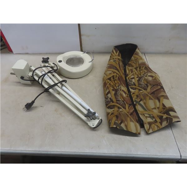 Neoprene X-Large Dog Camo Vest and Magnifying Adjustable Light